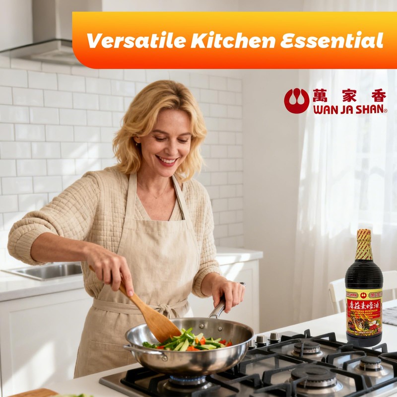 Wan Ja Shan Vegetarian Mushroom Oyster Sauce, 33.8 fl. oz.