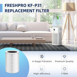 freshpro KF-P31 Air Purifier Replacement Filter, Compatible KF-P31 Air Purifiers, 4-in-1 H13 True HEPA Replacement Filter, 1 Pack, KF-P31 (White)