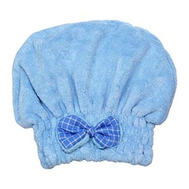 prendre PR-TOWELCAP-BL Towel Cap, Dry Cap, Hair Cap, Water Absorbent, Bath Cap, Water Absorbent, Bath Towel, Fluffy Material (Blue)