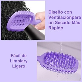 HEYMKGO Cepillo Ventilado para Definir Rizos – Cepillo Desenredante de Secado Rápido para Cabello Rizado u Ondulado, Diseño Ligero y Ergonómico para un Peinado Suave y sin Frizz