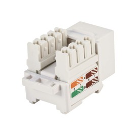 Monoprice Cat5E Punch Down Keystone Jack - Supports 22-24AWG Solid Wire, White
