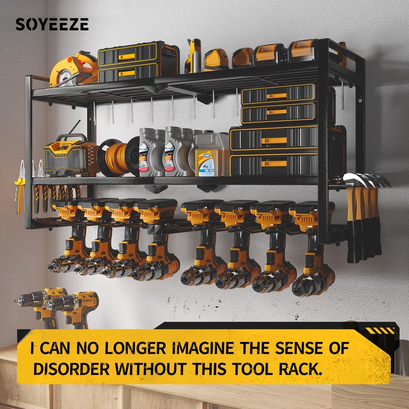 SOYEEZE Power Tool Organizer - 8 Drill & Screwdriver Wall