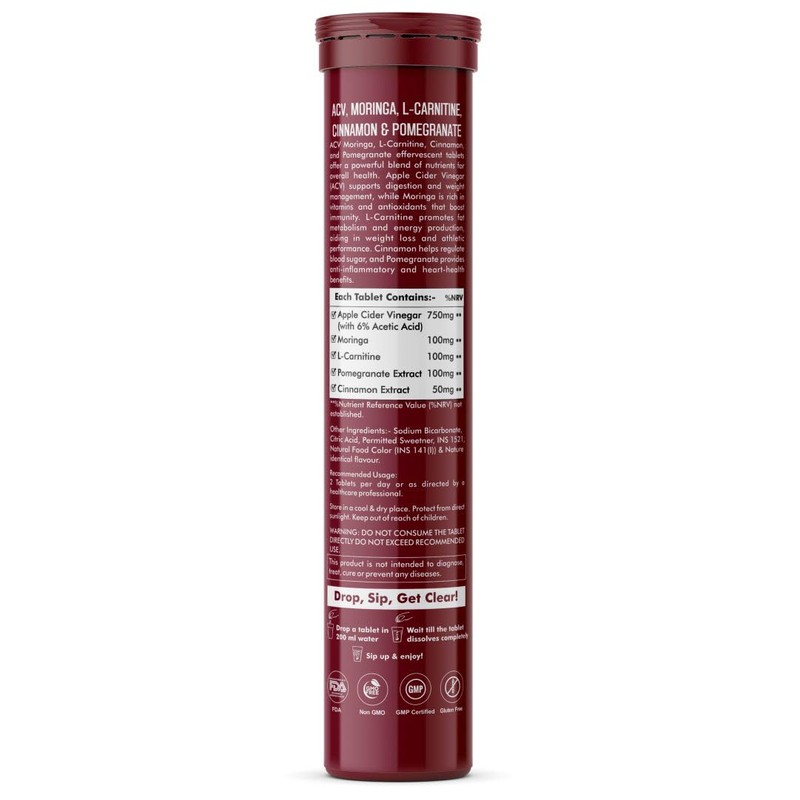 Vitaminnica ACV 5in1 Moringa Effervescent Tablets- 1100mg | Mixberries Flavor