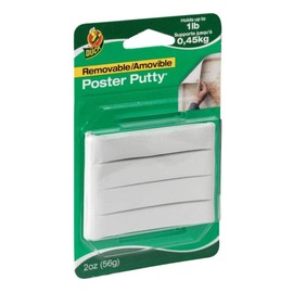 Duck Brand Reusable and Removable Poster Putty for Mounting (1436912), White, 2 oz - Pack of 2