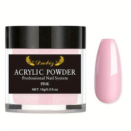 Acrylic Powder Long-Lasting 15g (Pink) Professional Acrylic Nail Powder System for Acrylic Nails Extension 3D Nail Art Polymer Powder