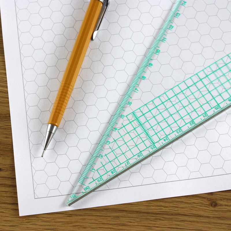 A5 Hexagon Graph Paper 10mm 1cm - 30 Loose-Leaf Sheets
