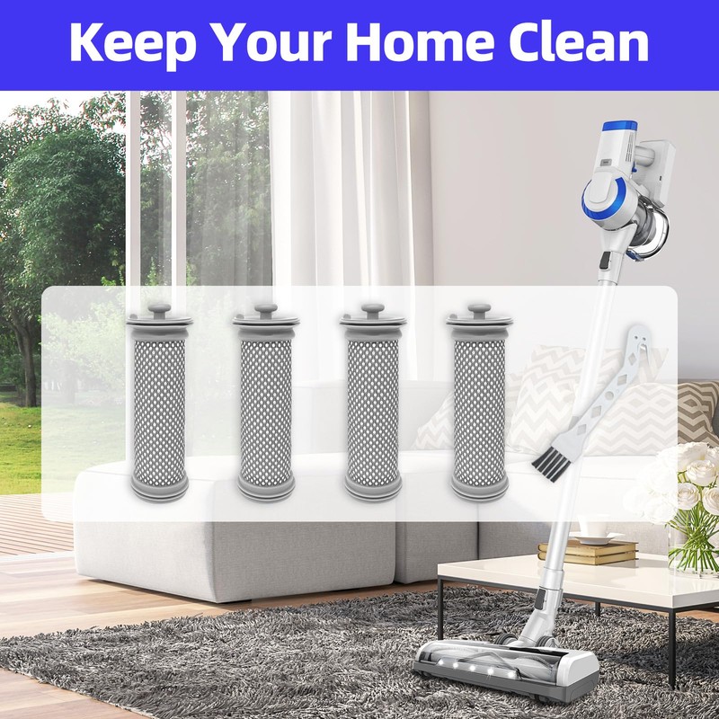 4 Pack Replacement Filter Kit Compatible with Tineco A10 /