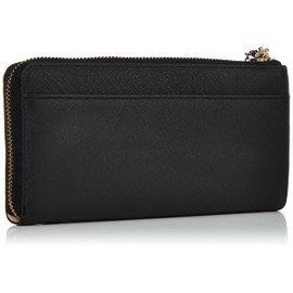 JILL STUART JSLW3AT1 Long Wallet, Gloria, Cowhide Saffiano Leather, Lurex, Slim Wallet, L-Shaped Zipper, Thin, Compact, Simple, Includes Original Charm, Women's, Stylish, Adult Cute, Black