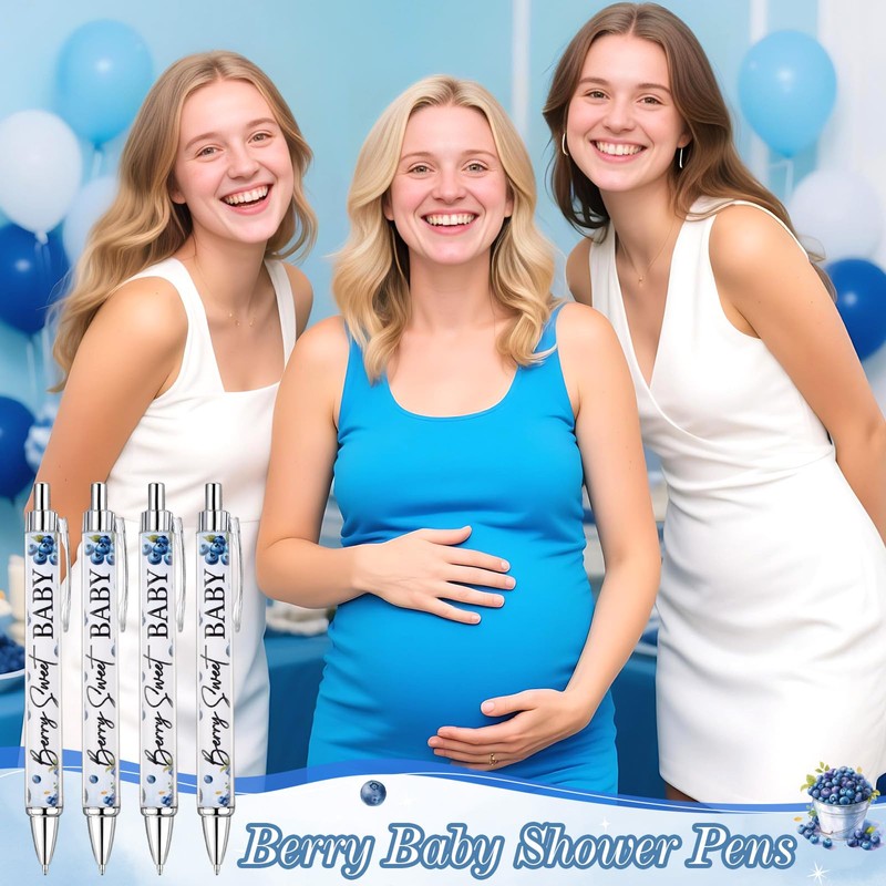 Diartpaint Blueberry Baby Shower Favors Ballpoint Pens Bulk 45pcs