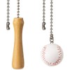 Baseball and Baseball Bats Ceiling Fan Pull Chain Ornaments Extender，with