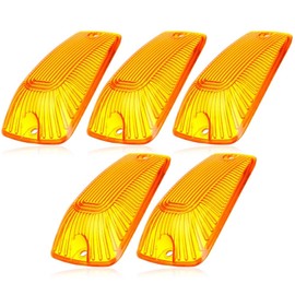 cciyu 5x Cab Marker Light Amber Top Roof Running Light/Cover Lens Top Clearance Marker Cab Marker Assembly for 1988-2000 For Chevy For GMC Truck Light