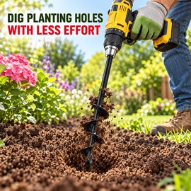 High Carbon Steel Garden Auger Drill Bit for Planting, 8 Size Options