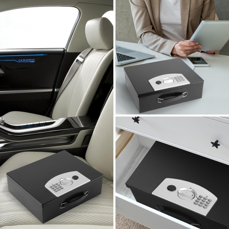 Dalmbox Portable Metal Safe Box with Digital Code Lock,Fire Resistant