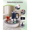Bonfixe Round 7-in-1 Bed & Couch Cup Holder Tray,Waterproof Silicone