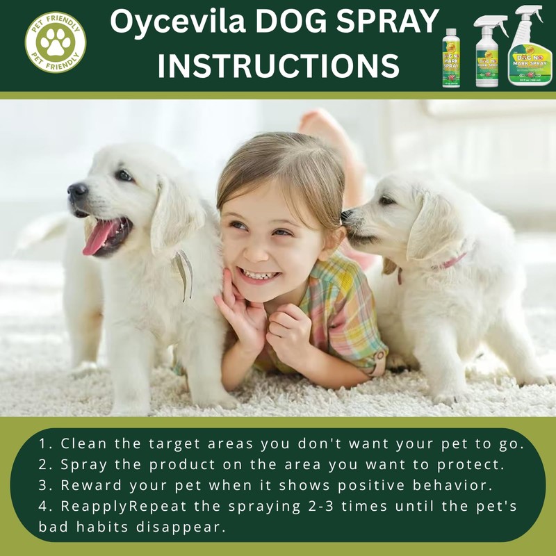 Oycevila Indoor Dog Boundary Training Spray for Marking Areas, 16
