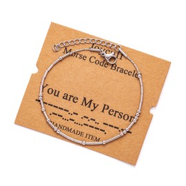 JoycuFF You Are My Person Morse Code Bracelets for Wife Funny Fashion Christmas Gifts Silk Wrap Bracelet Inspirational Motivational Jewelry