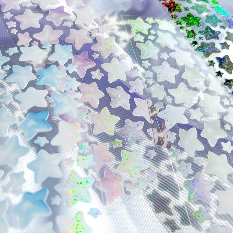 [borahstudio] Jelly Star Deco Sticker Sheet - Color: Blue