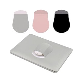 3 Pack Universal Stick-On Mouse Pouch,Slim Mouse Holder,Case for Magic Mouse,with Reusable Adhesive,No Glue Residue,Compatible with Computer,Laptop,Office,Home (Grey,Black,Pink)