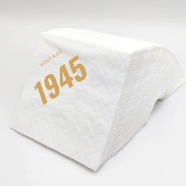 SharkBliss Vintage 1945 80th Birthday Cocktail Napkins, 100 Pack Gold Vintage 1945 Disposable Paper Beverage Cocktail Napkins for His Her Eighty 80th Birthday Party, 2-Ply, 5x5" (1945 Gold)