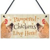 RED OCEAN Chicken Coop Sign Funny Pampered Chicken Sign For