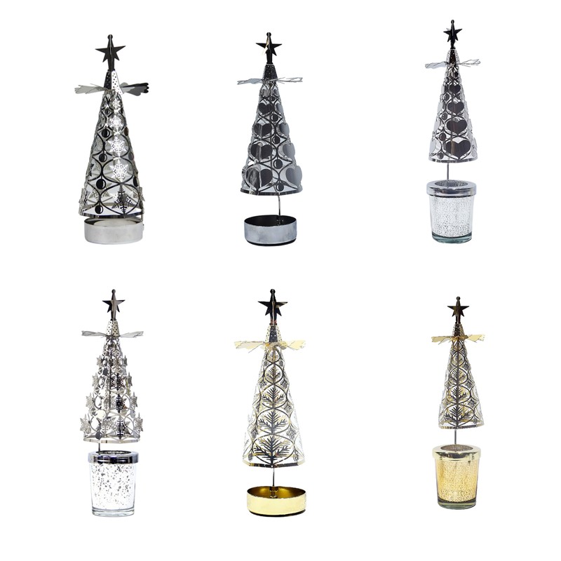 Christmas Aromatherapy Candle Hot Tree Revolving Candle Holder Walking Light