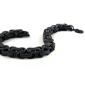 Jewelry Mechanic Style Mens Chain 8mm Biker Bracelet Black Stainless Steel