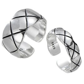 JDE Pair Ring, Set of 2, One Size Fits Most, Adjustable, Women's Ring, Men's Ring, 925 Silver, Hypoallergenic Metal, Anniversary, Birthday, Gift, Metal, No Gemstone