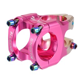 Hihaha Bike Stem/Short Handlebar Adjustable Stem/for Mountain Bike Durable Aluminum Alloy 35mm Stem Length/ 1Pcs Rose Gold Tone Pink