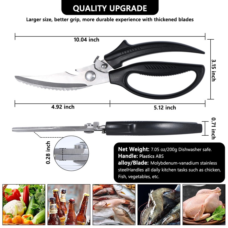 Left Handed Kitchen Scissors, Lefty Poultry shears Kitchen Tools Utensils