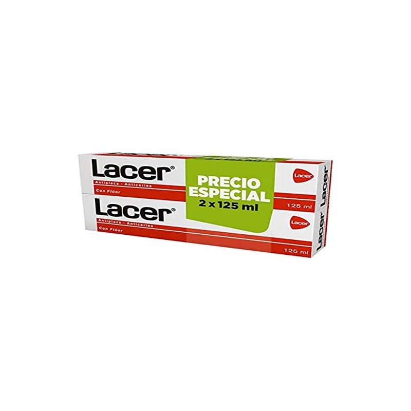 LACER Pack of 2 Fluorine Toothpaste for Plaque and Tooth