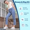 3-in-1 Detachable Broom and Mop Set Combo for House Cleaning,
