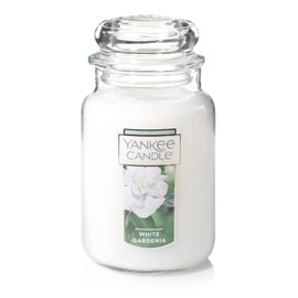 Yankee Candle White Gardenia Scented, Classic 22oz Large Jar Single Wick Candle, Over 110 Hours of Burn Time