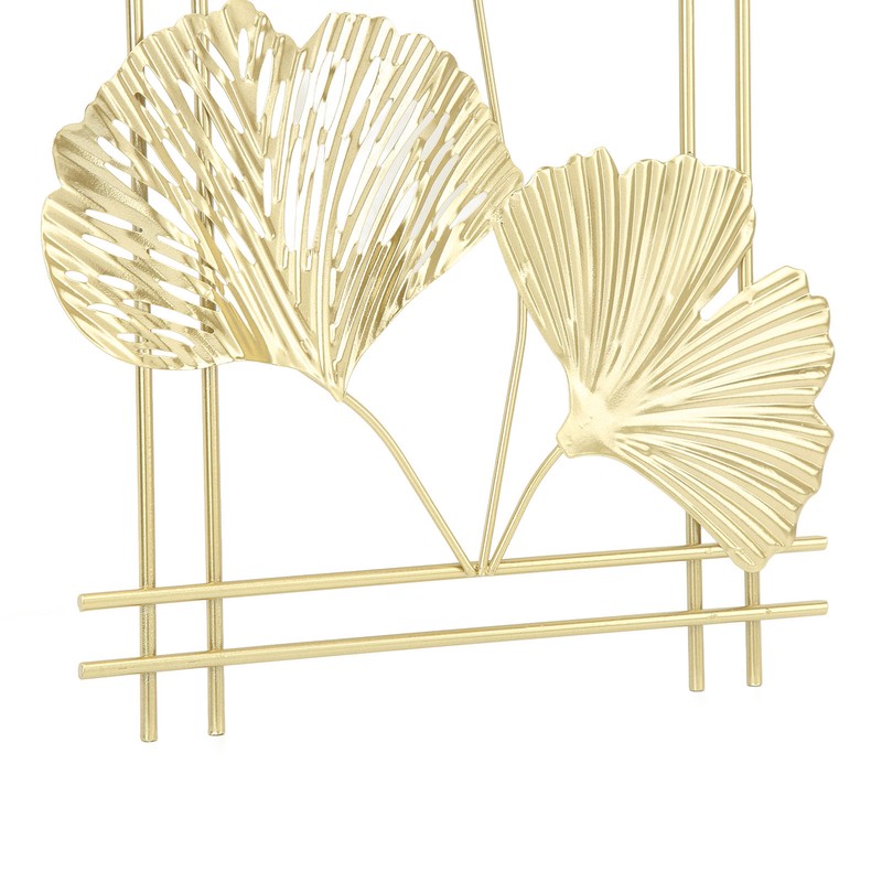 Ginkgo Leaf Wall Hanging Decor Metal Iron 3D Golden Ginkgo