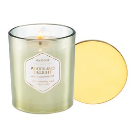 M&SENSE Woodland Delight Scented Candle -Apple & Cedarwood Scent, 11.3oz Natural Soy Wax Fall Candle for Home Decor, 70 Hours Long Lasting Burn time Holiday Candle for Family Friends MSDD0202