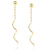 Spiral Dangle Earrings 925 Sterling Silver Long Tassel Chain Threader
