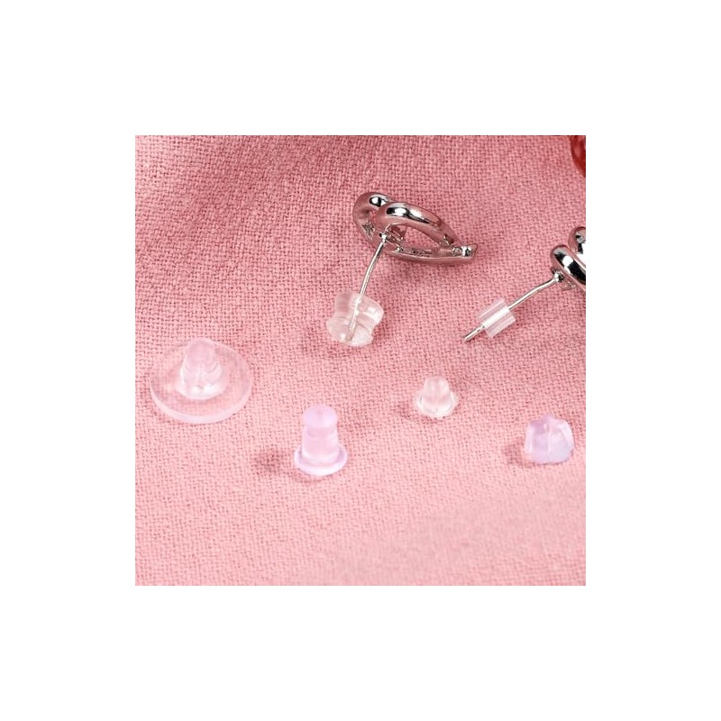 Respaldos de Arete de Silicona Transparente 550 Piezas