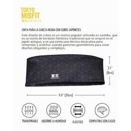 Tokyo Misfit - Diademas japonesas para hombres y mujeres, banda de sudor, entrenamiento, yoga, moda, correr, deportes, baloncesto, bandana
