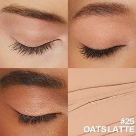 FOCALLURE No Crease Eyeshadow Stick, Creamy Eye Shadow Stick, Matte & Shimmer Eyeshadow Pencil, Smudge-proof, Built-in Smudger, OATS LATTE