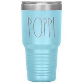 Poppi Tumbler (12 colors), Poppi Mug Gifts for Christmas, Travel Mug Tumbler, Gift Idea For Poppi, Birthday Gifts For Poppi, Mother's Day/Father's Day Gift, Tumbler 30oz (Light Blue)