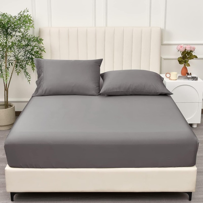 100% Cotton Fitted Sheet - Extra Deep Pocket, 600 Thread