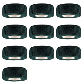 Mintice 10 Rollen Selbstklebender Bandage Elastische Selbsthaftende Cohesive Fixierbinde Kohäsive Verband Fingerverband Wundverband 2,5cm * 4,5m Dunkelgrün