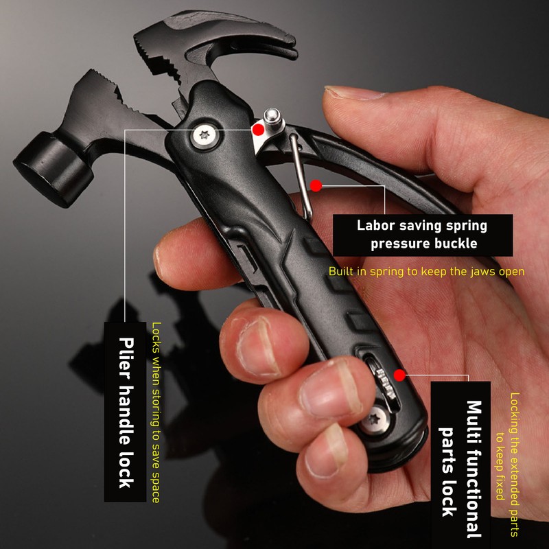 Multifunctional Hammer Portable High Carbon Steel Multitool Hammer for Car