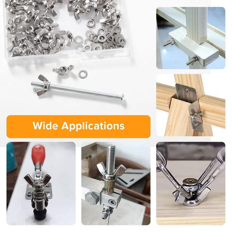 Lyeteung 50 Pieces M4 Wing Nut, Stainless Steel Wing Nut,