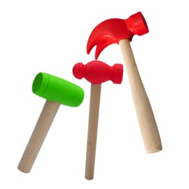 CORHAD 3pcs Wooden Hammer Toy Boys and Girls Pounding Toy Hammer Bench for Pretend Play