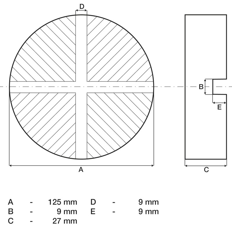 BGS 72111 Rubber Pad for Trolley Jack 125 x 27