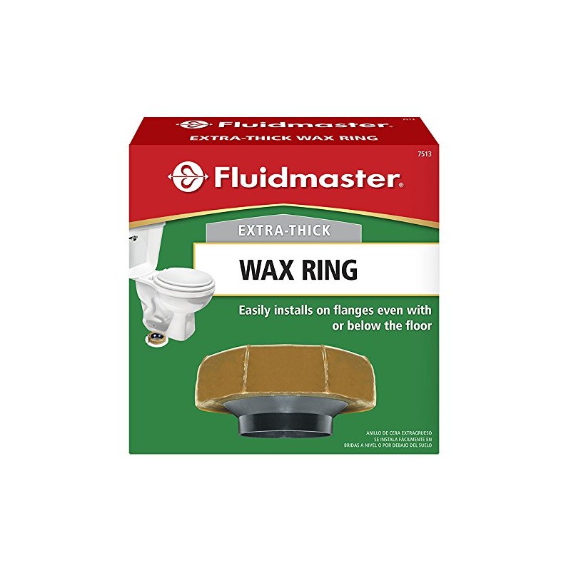 Fluidmaster 7513 Extra Thick Wax Toilet Bowl Gasket with Flange,