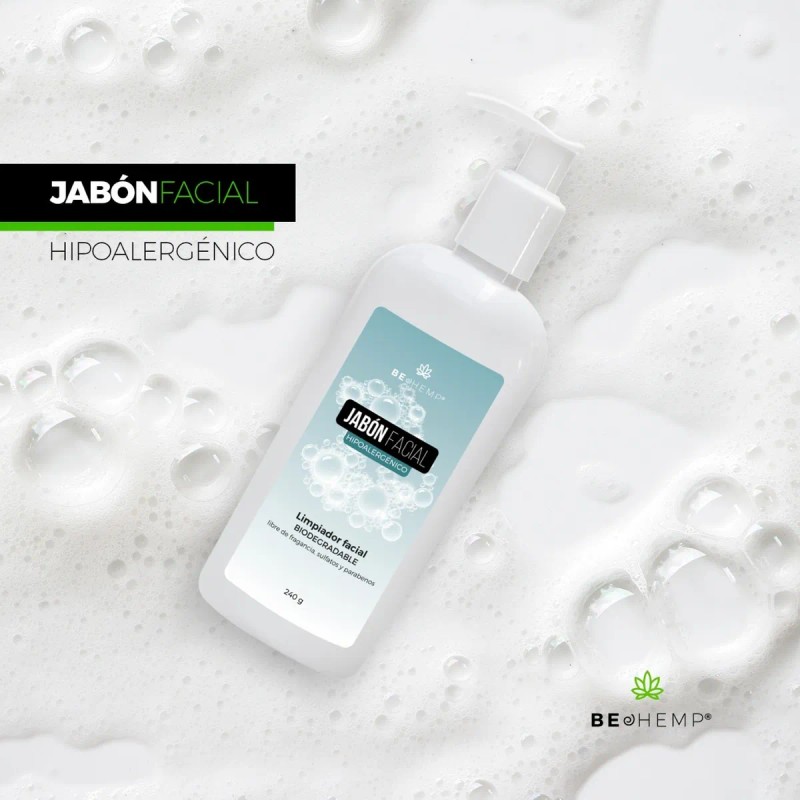 Jabón Facial Hipoalergénico Para Piel Sensible 250ml Beohemp