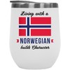 Living With A Norwegian Builds Character. Stylish Norway Flag 12oz