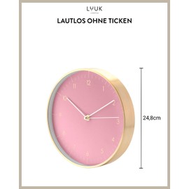 LUUK LIFESTYLE High-Quality, Plain Nordic Minimalist Design Quartz Wall Clock with Second Hand, Kitchen Clock, Living Room Clock, Office Wall Clock, Hallway Clock