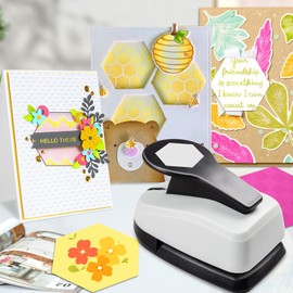 Hexagon Paper Punch, HexagonPunches for Paper Crafts, 1.97 Inch HexagonHole Punches, Large Hole Puncher Shape Hexagon, HexagonCraft Punch for Scrapbooking Cards DIY Arts Projects